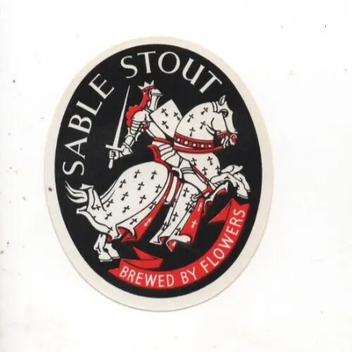 England - Vintage Beer Label - Flower's Breweries, Grantham - Sable Stout