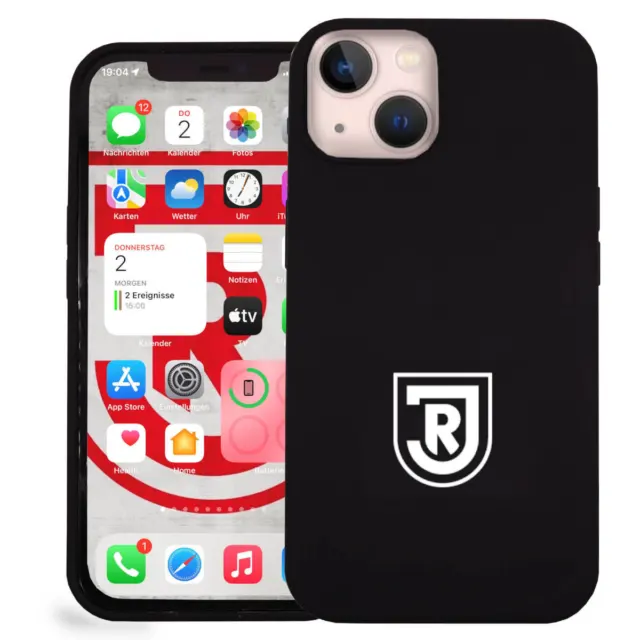 SSV Jahn Regensburg Apple iPhone 13 Modelle Schutzhülle mit Jahn Logo Schwarz