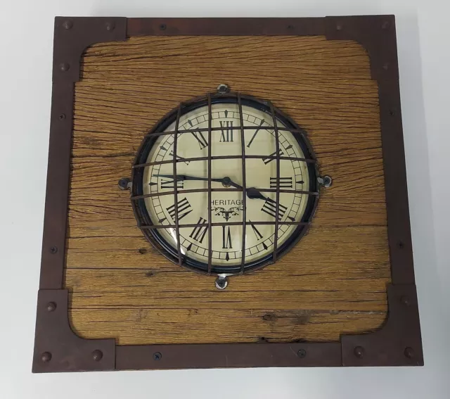 Nice Quality Rustic Wall Clock, Solid Wood Metal, Industrial, Reclaimed, Upcycle