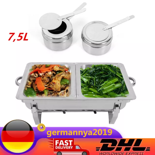 7,5L Chafing Dish Speisenwärmer Wärmebehälter Behälter Buffet Warmhaltebehälter