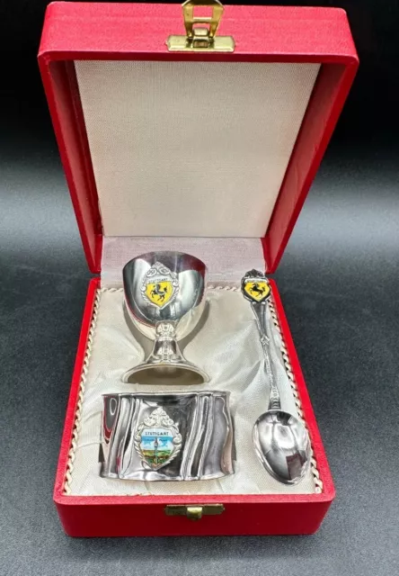 Stuttgart Silver Spoon, Egg Cup, Napkin Ring West Germany in Box