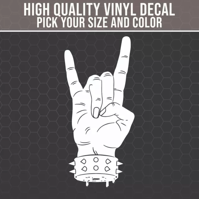 Skull Hand Horns Rock N Roll Heavy Metal Ozzy Window Vinyl 