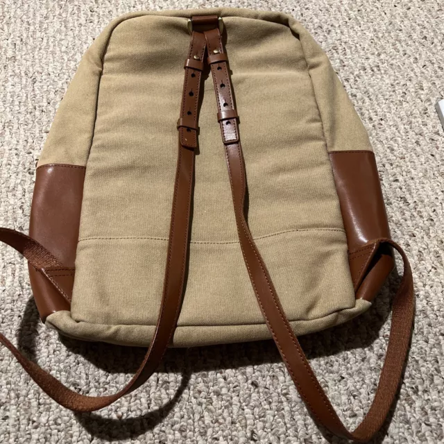 KELSI DAGGER Brooklyn Tan Brown Leather And Canvas Backpack