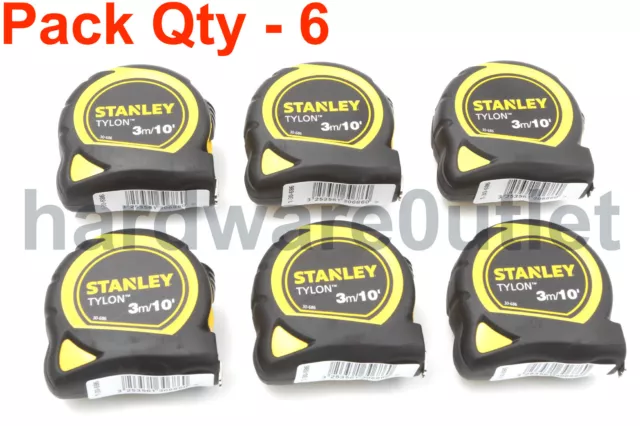 Qty 6 x STANLEY Tylon 3M (10FT) Pocket Tape Measure