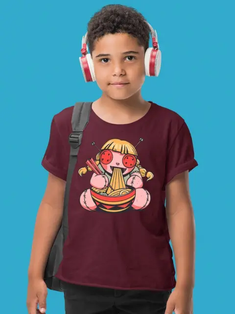 Doll Eating Noodles T-shirt Youth's -SmartPrintsInk Designs