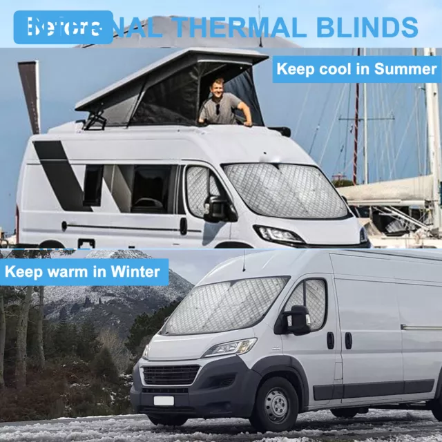 Thermo-Scheibenschutz Auto Front Scheibenabdeckung für Fiat Ducato Citroen 06on 3