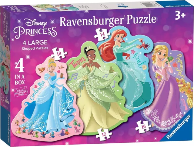 Ravensburger Disney Princess - 4 Large Shaped Jigsaw Puzzles (10, 12, 14, 16...