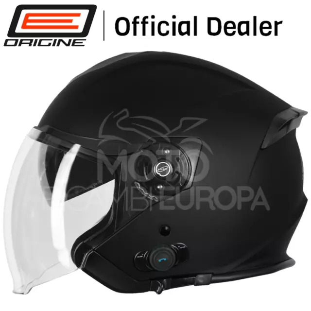 Casco Jet Con Interfono Origine Helmets Palio Bt 2.0 Nero Opaco Solid Black