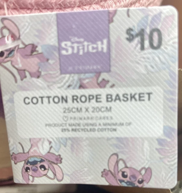DISNEY LILO & Stitch Angel Cotton Rope Basket Primark New With Tags £33