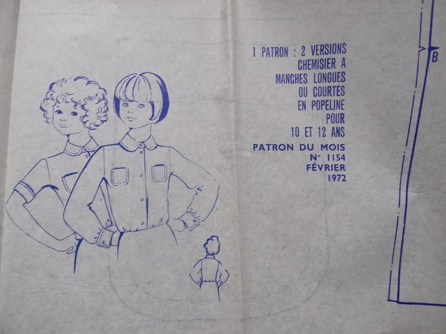 Patron De Couture Vintage Modes Et Travaux Décembre 1974 - Robe Pour Fillette 6 Et 8 Ans, Patron Non Découpé