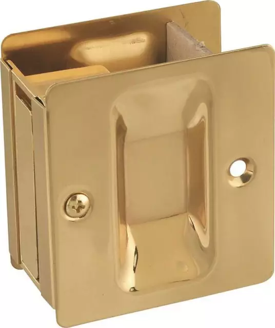 NATIONAL N216-069 Knotched Pocket Door Latch Solid Brass Polished Finish 2049161
