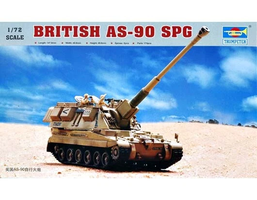 TRUMPETER 07221 BRITISH AS90 Self-Propelled Howitzer Plastic Kit 1/72 ...