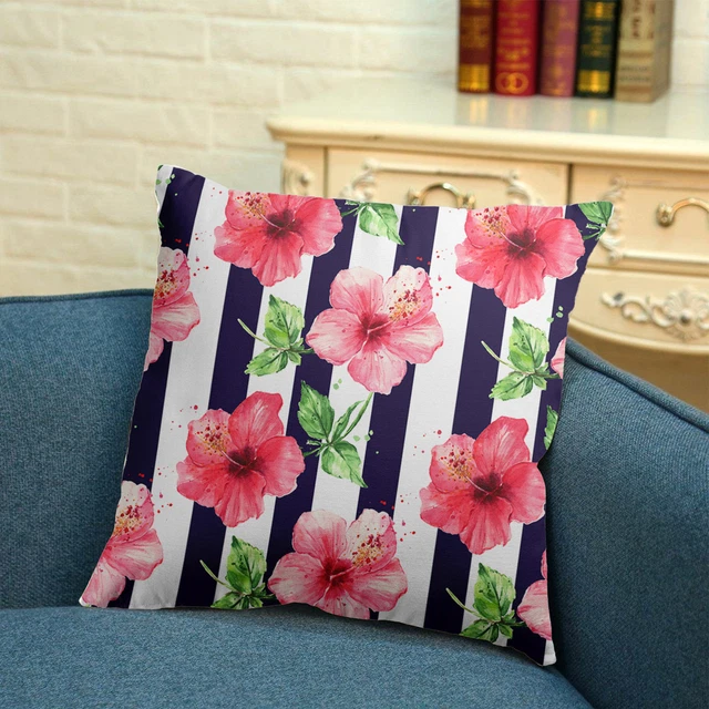 Funda de cojín sin apilamiento a prueba de polvo con estampado floral sofá funda de almohada portátil