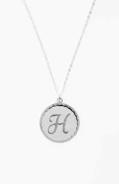 MOON & LOLA h Womens Silver Dalton Long "H" Initial 30" Pendant Necklace NWT $76