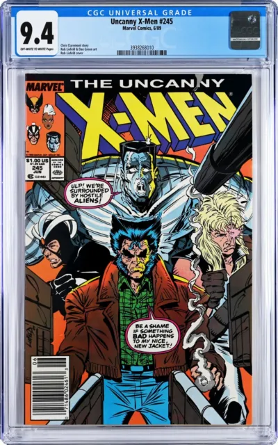 Uncanny X-Men #245 CGC 9.4 (Jun 1989, Marvel) Rob Liefeld, Jean Grey, DC Parody