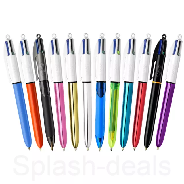 BIC 4 Colours Ballpoint Pens - Original Fluo Grip Pro Shine Fine - Choose Style