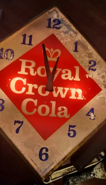 Royal Crown Cola Clock Pam Wall Clock-1963 Works. Complete.