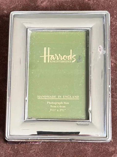 Hallmarked Sterling Silver Photo Frame From Harrods R. Carr Ltd 1996 9cm X 6cm