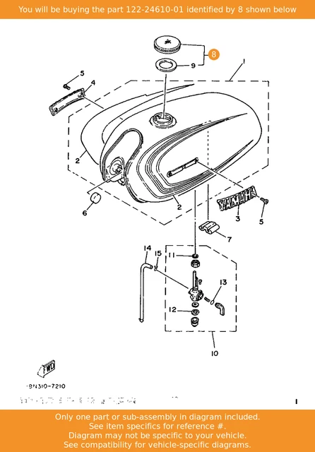 thumbnail interactive-video image 1 of Yamaha NOS Fuel Tank Cap 122-24610-01 For GT80 AS1 AS2 YL1 YL2 FS1 CS5 DT80 MX 1 of 4