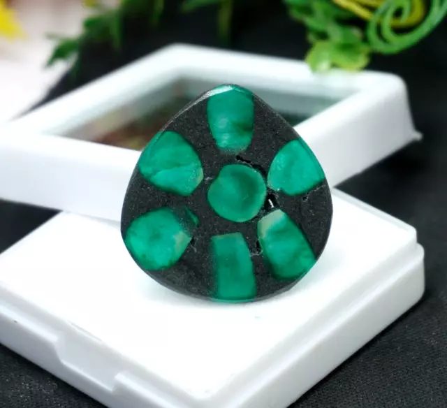 Natural Trapiche Green Emerald 16.05 Ct Pear Cut Rare Colombian Loose Gemstone 3