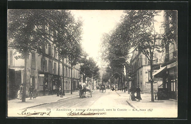 CPA Asnières, Avenue d'Argenteuil, towards the Comet