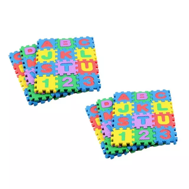 72 Packs Foam Mat Alphabet & Number Puzzle Exercise Mat Interlocking Tiles