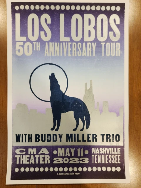 Los Lobos Hatch Show Print 5/11/23 Buddy Miller Trio, Sam Bush Country Music...