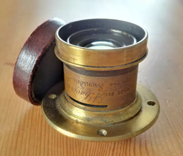 Brass Lens: A. Laverne & Co. Paris for Swinden-Earp Camera (c. 1887) + Flange