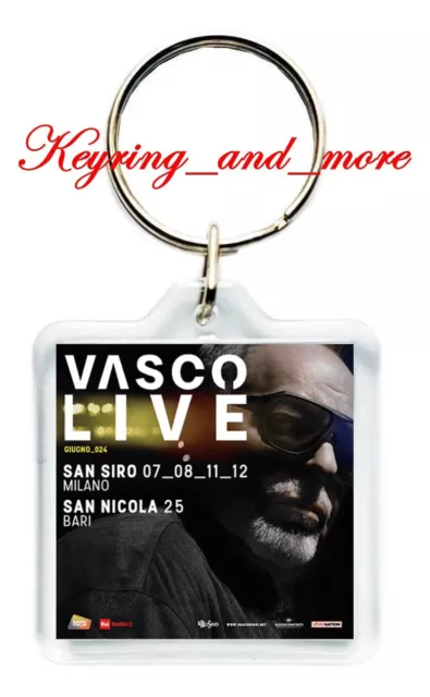 Vasco Rossi Live 2024 Biglietto Milano Bari Portachiavi Fanart Commemorativo