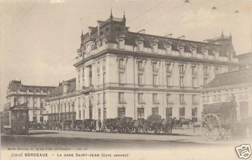 Cpa Bordeaux La Gare Saint-Jean Cir 1900 - Cabs