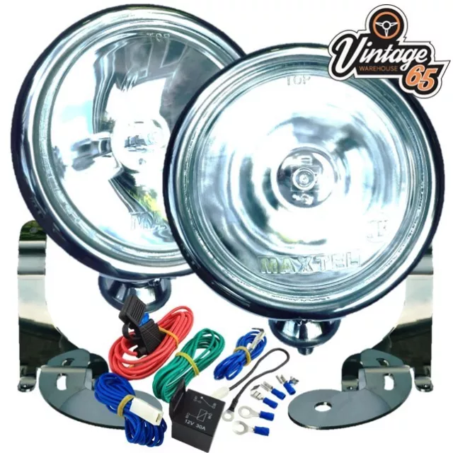 2x 5 " Cromo Fari Supplementari Spotlamp Kit con Staffe E Cavi Per BMW Mini MK1