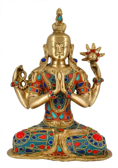 Whitewhale Brass Tara Buddha Namaskara Statue Murti for Home Decor Feng Shui