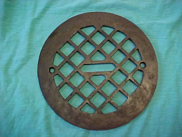 Antique 7 1/4" Diameter Cast Iron Round Drain Grate