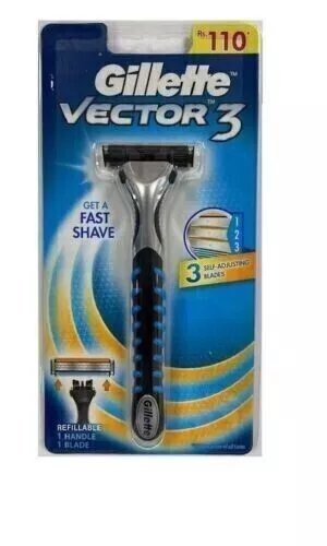 Gillette Vector 3 Manual Shaving Razor Handle for Sensor Excel Cartridge / FS