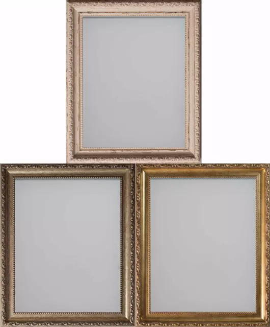 Shabby Chic Picture Frame Ornate Brompton Range Photo Frames Gold Bronze Cream