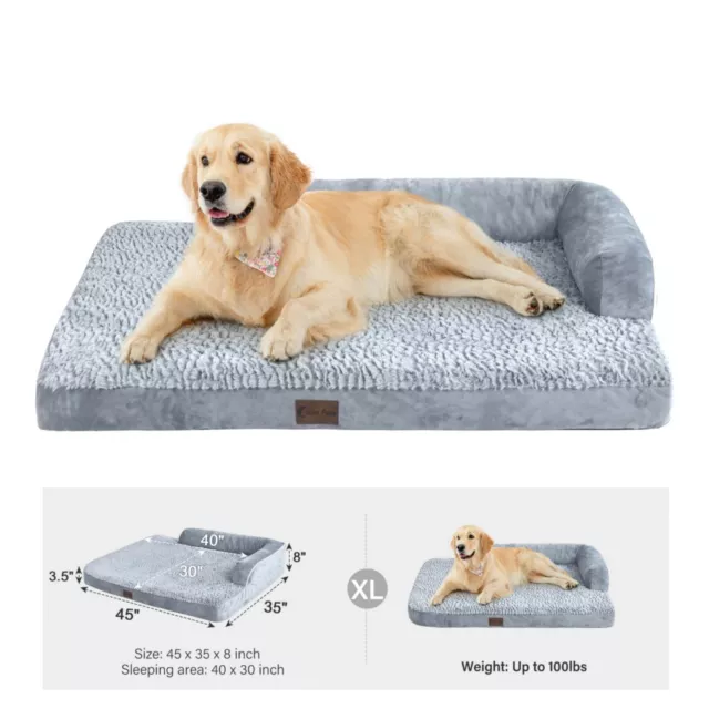 Orthopedic Dog Bed Large Memory Foam Pet Sofa Cushion Removable Waterproof Cover
