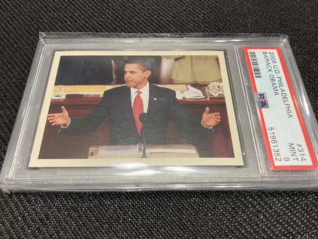 2009 Upper Deck PHILADELPHIA BARACK OBAMA #314 PSA 9 OFFERS WELCOME COMBINE SHIP