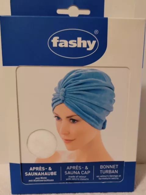 Fashy Aprèshaube & Saunahaube Badehaube Duschhaube Turban aus Nicki weiß Neu OVP