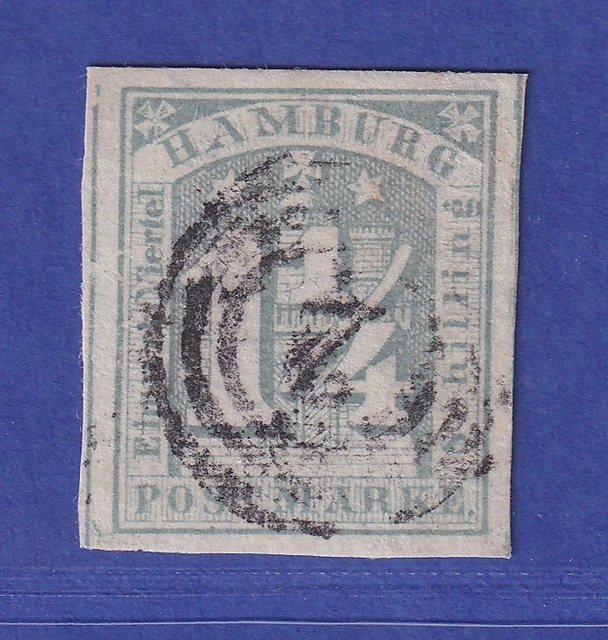 Altdeutschland Hamburg 1 1/4 Schilling Mi.-Nr. 8 c gestempelt gepr. Georg Bühler