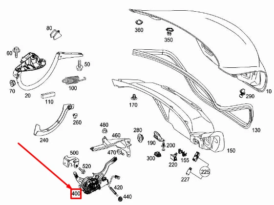 Pour Mercedes-Benz W205 W253 W213 Couvercle De Libération De