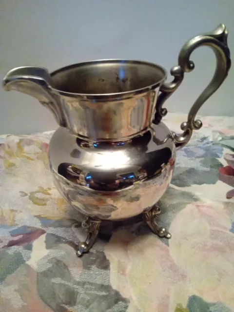 Vintage Silver Plated Footed Creamer Pitcher