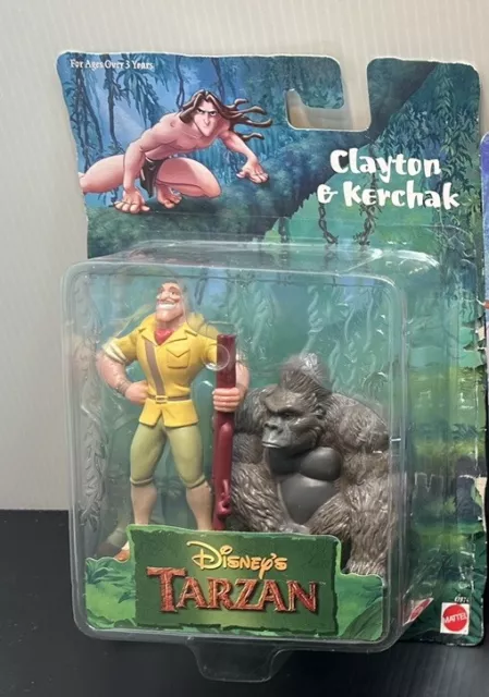 1999 Disney's Clayton & Kerchak Mattel Action Figure Set