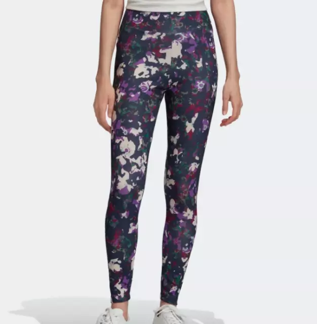 adidas Originals Tights Womens Multicolor Floral High Rise Training XS or Small