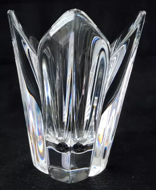 Orrefors Sweden Stunning Crystal ~ LOTUS Flower Vase ~ Signed By Orrefors