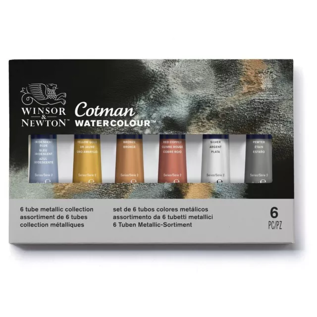 Winsor & Newton Cotman Watercolour Metallic Paint Set 6 x 8ml