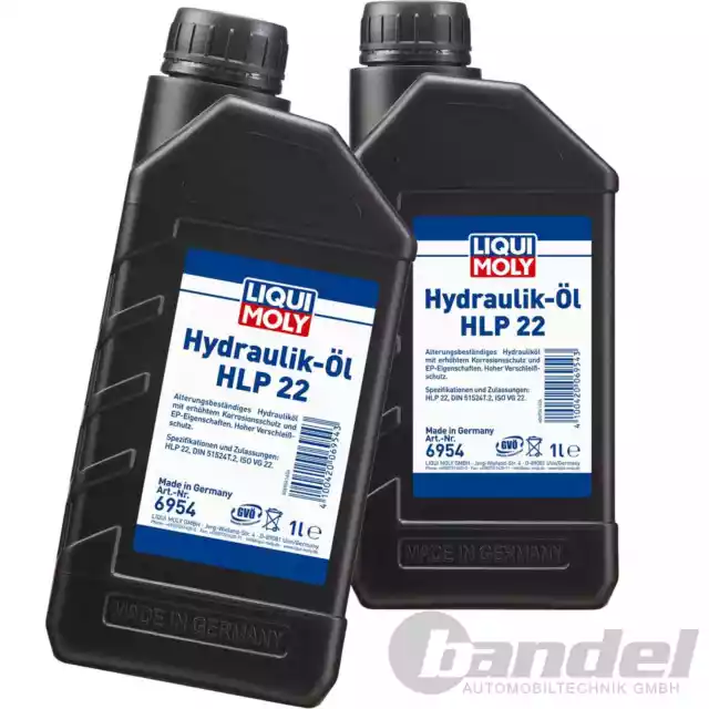 2x1L LIQUI MOLY 6954 Huile Hydraulique HLP22 Minérale din 51524 Machines Pompes