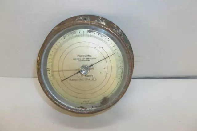 WW2-era Friez Baltimore BuShips U.S. Navy barometer Pressure Gauge