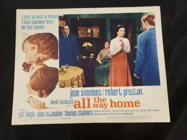 1963 Original *All The Way Home* Lobby Card 11X14 #4 63/304 Simmons/Preston