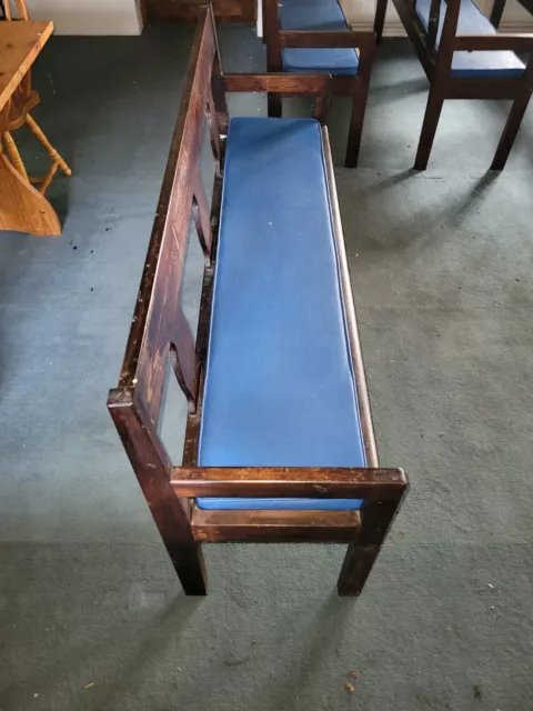 Wooden Chapel Bench With Removeable Cushion