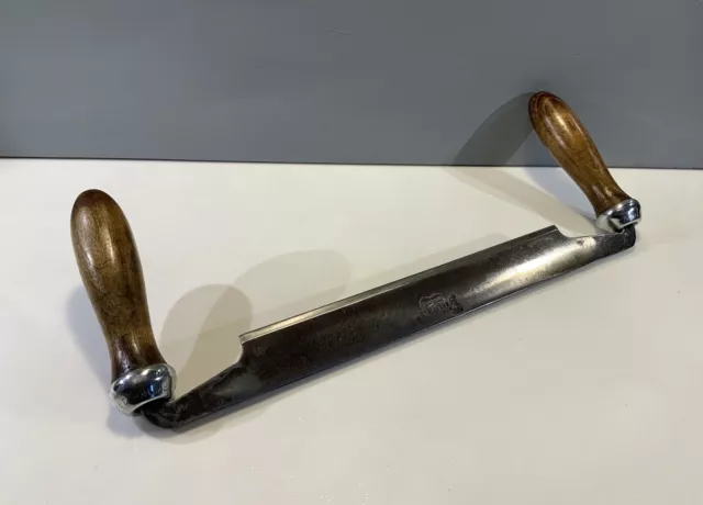 Vintage W.k & C.peace  Sheffield 10” Cutting Edge Drawknife With Beech  Handles